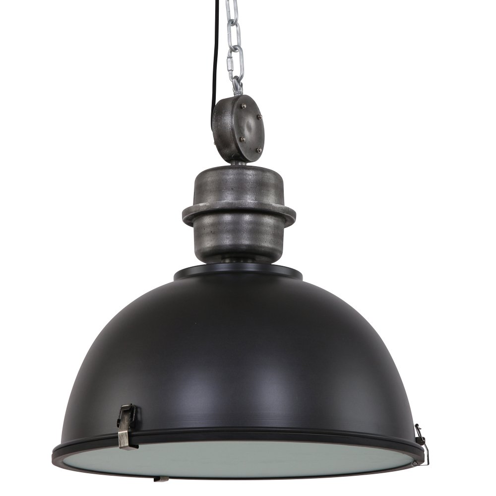 Steinhauer hanglampBikkel XXL industrieel zwart met nikkel - 7834ZW
