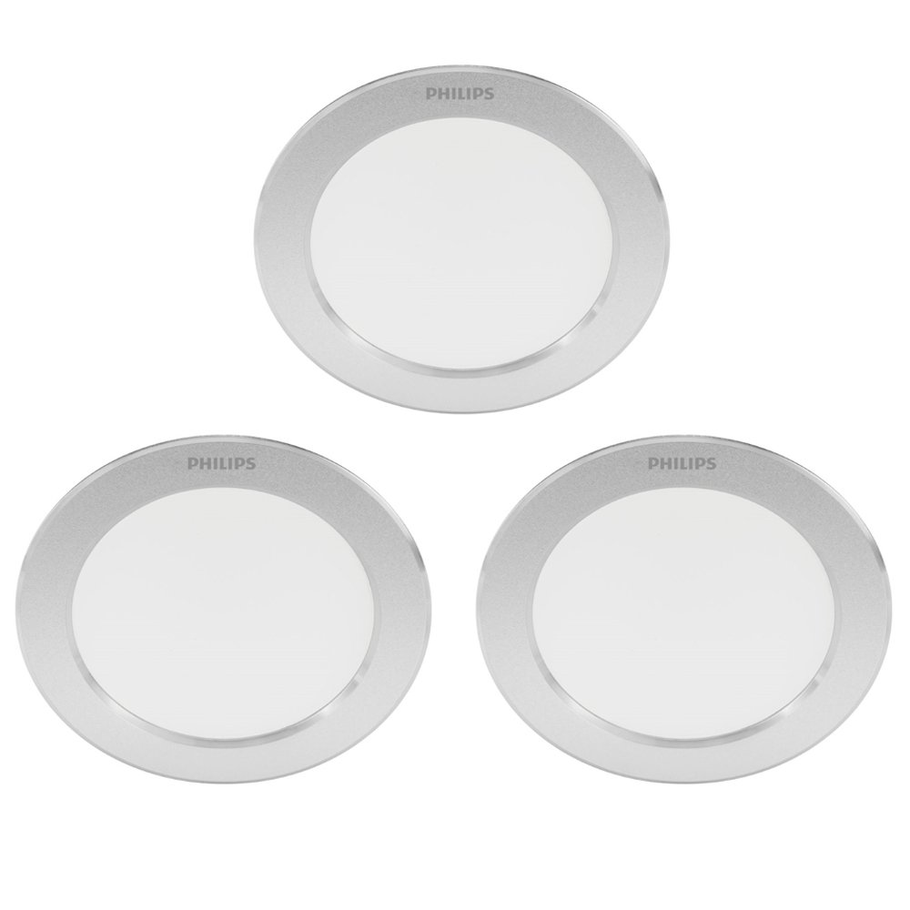 Philips Set van 3 inbouwspotsDiamond Ø 9,5cm metaalgrijs - 77809500