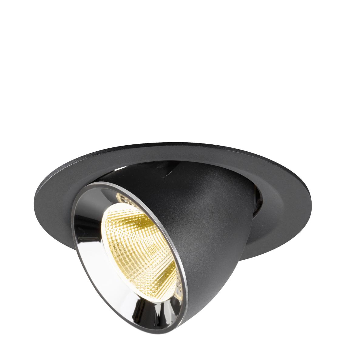 SLV InbouwspotNuminos Gimble M zwart/chroom 3000K - 20gr - 1009561