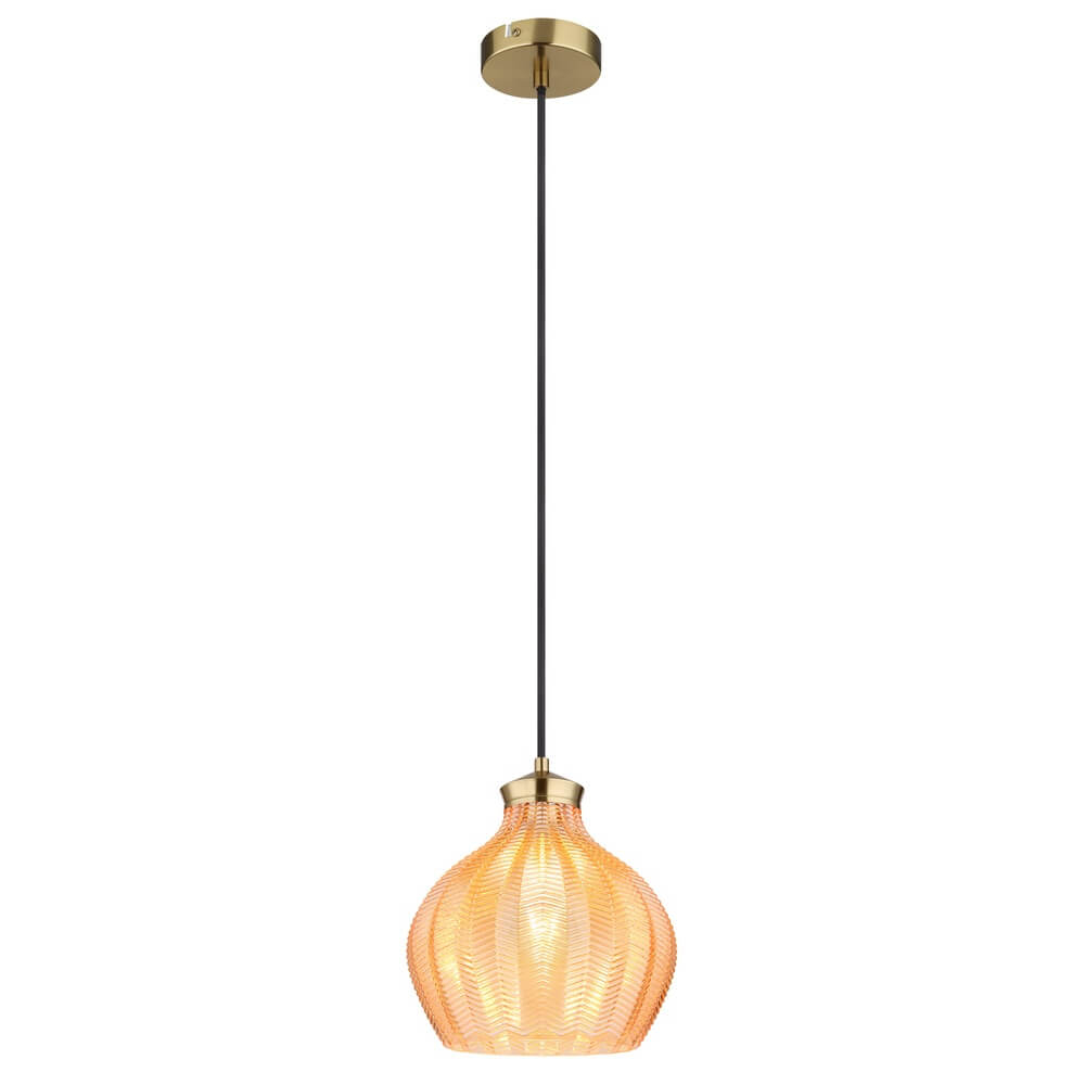 Globo Hanglamp Jessica met oranje glas Ø 22cm - 15898H