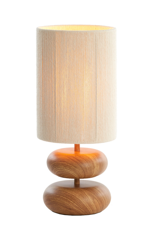 Light & Living TafellampDanialo hout met crème 50cm - 1885543 afbeelding