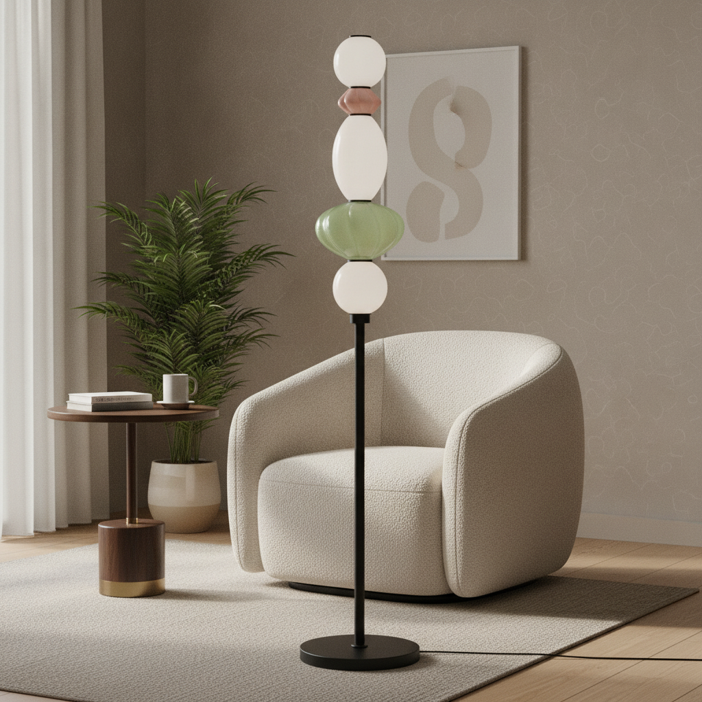 Lyora VloerlampOneta wit - roze - groen - 9009160