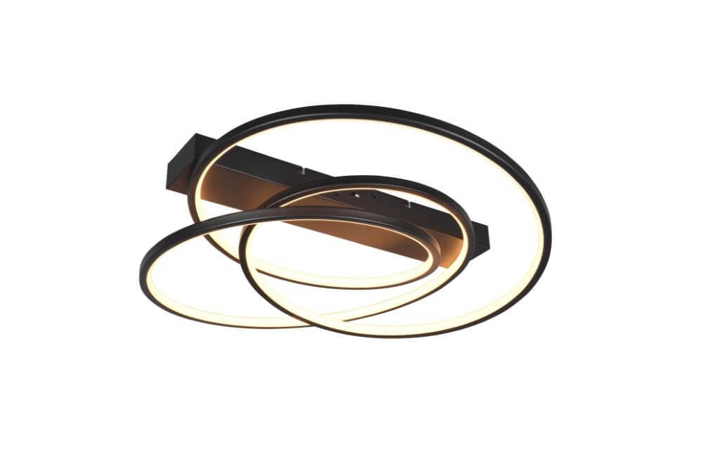Trio Slaapkamer plafondlampDarvin zwart - 65cm - 649110132