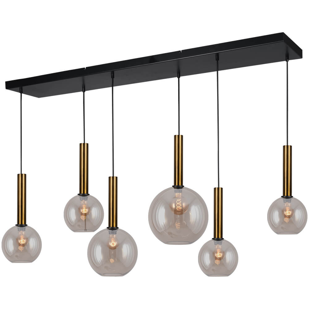 Masterlight HanglampBella 2 Antiek messing met goud glas - 2981-10-130-25-602411