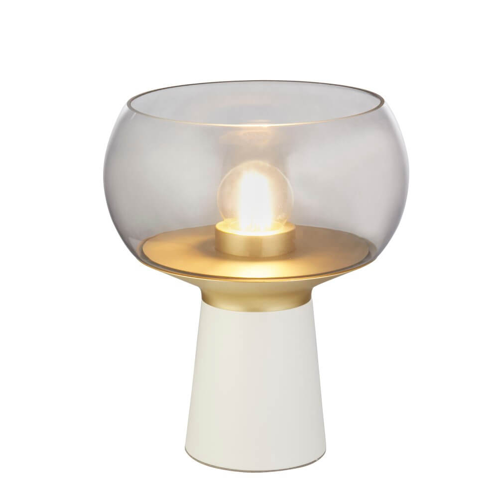 Searchlight Tafellamp Tablu wit/goud met smoke kap - EU60241
