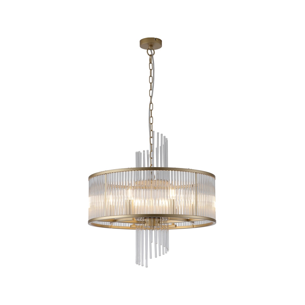 Searchlight Hanglamp Lara goud met helder glas Ø 55cm - 11600-6GO
