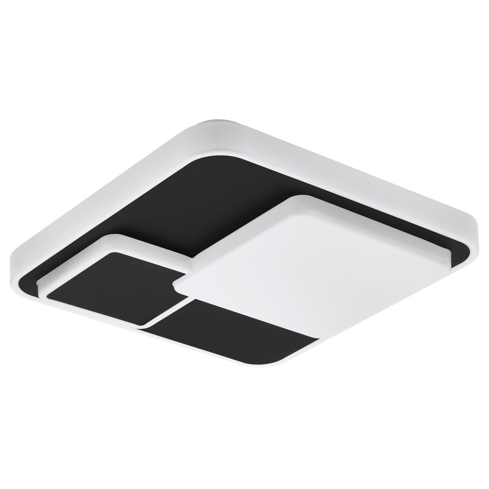 Eglo Moderne plafondlampLepreso zwart vierkant - 75667