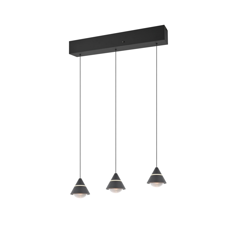 Trio Design hanglampRomeo 3-lichts zwart - 337010332