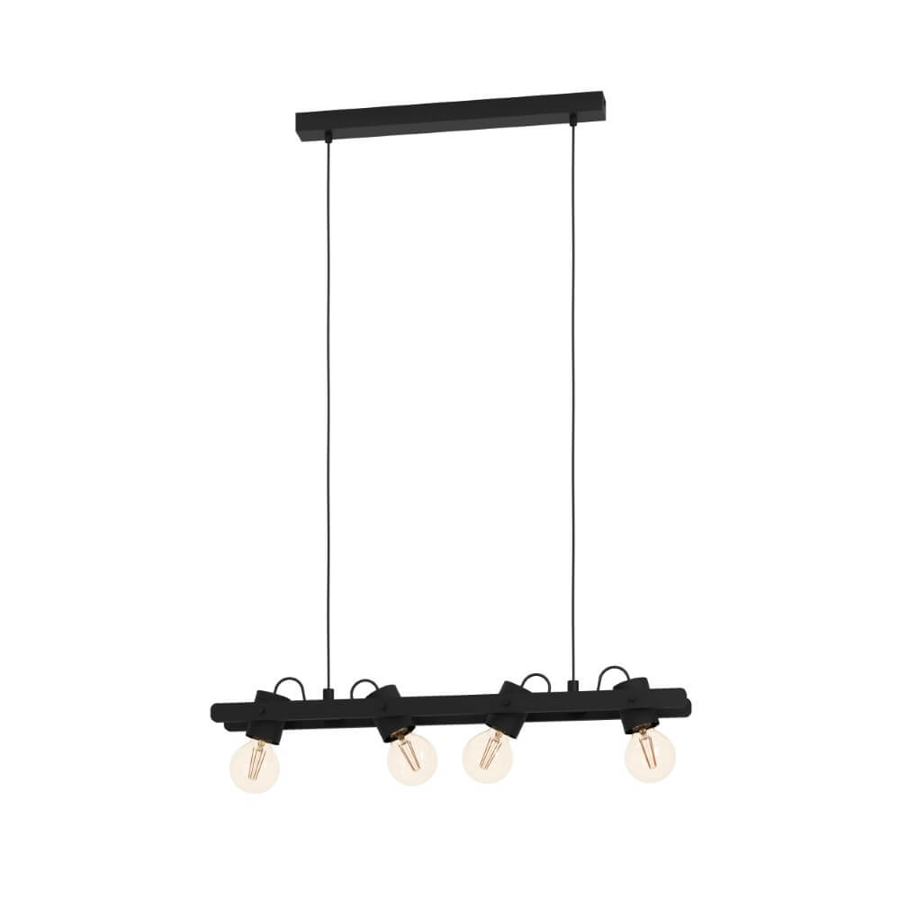 Eglo 4-lichts hanglamp Plimsoll zwart - 43848