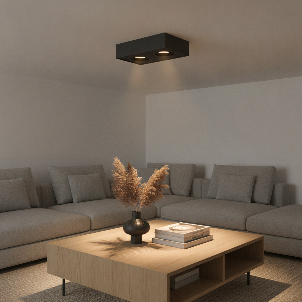Artdelight Plafondlamp Brooklyn dim to warm zwart dubbel - PL BROOKLYN2-DTW ZW