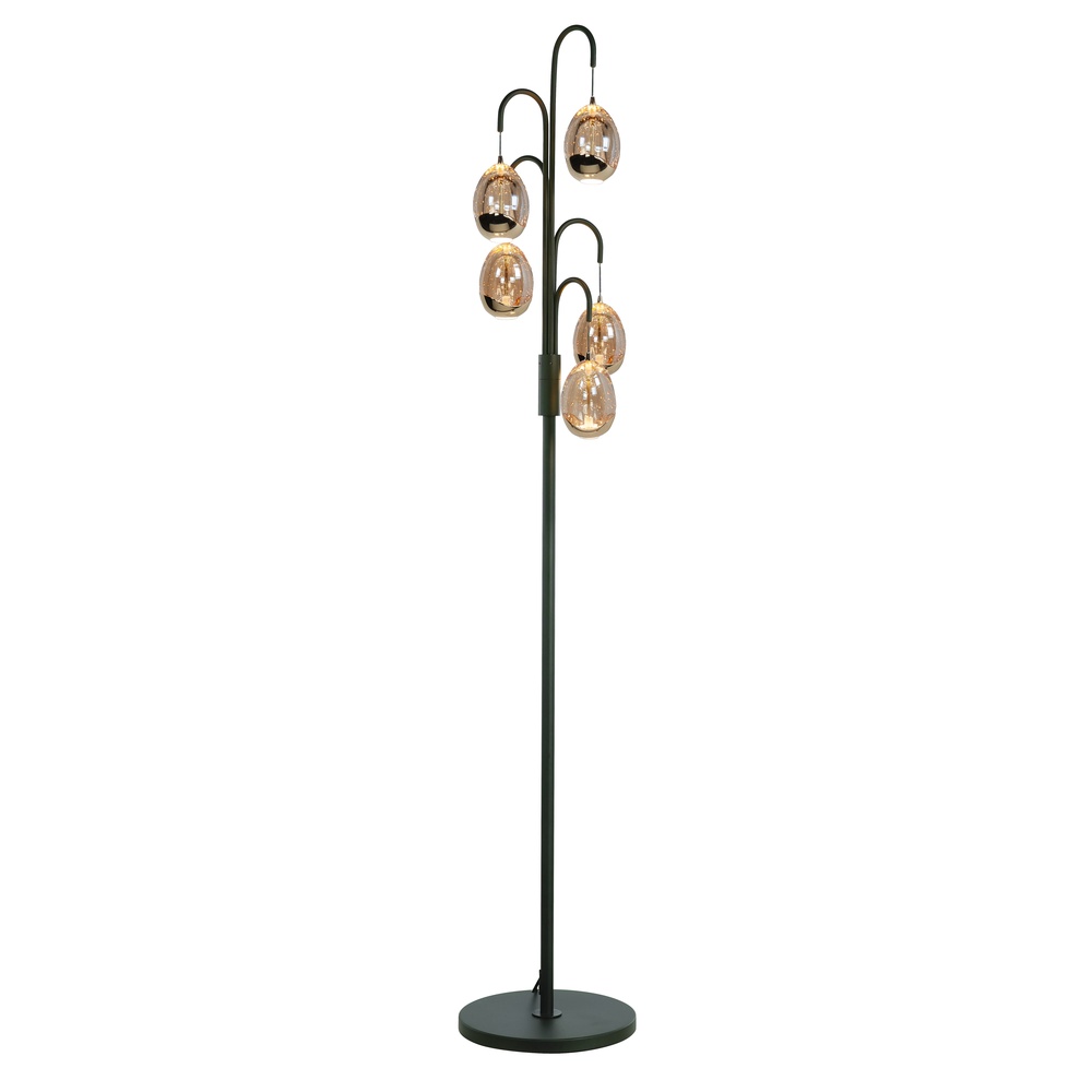Highlight Vloerlamp Golden Egg zwart 5-lichts - V4456.01