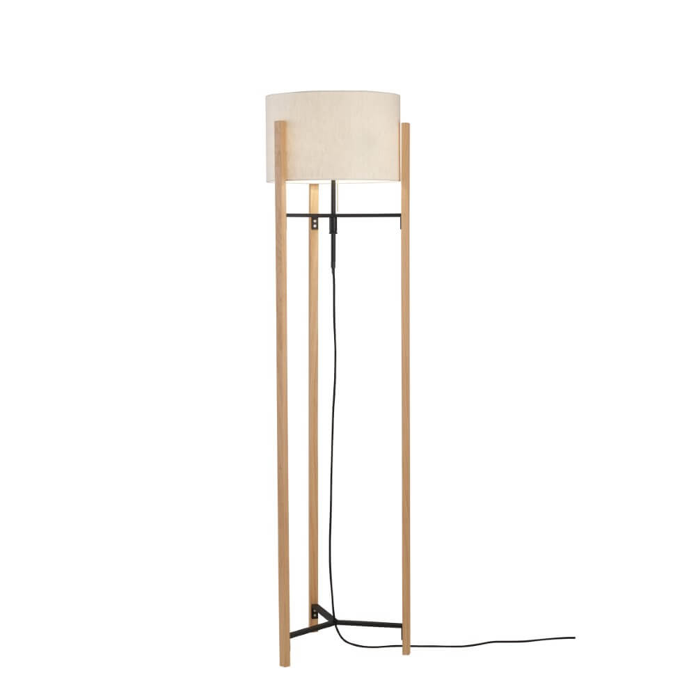 Fischer & Honsel SchemerlampShine-Wood met crème kap - 40484
