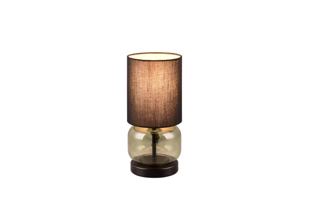 Trio Zwarte tafellampElio met groen glas - 517800115