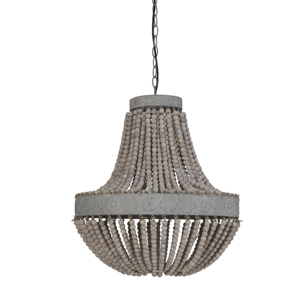 Light & Living Kralen hanglampLuna grijs - 3057073