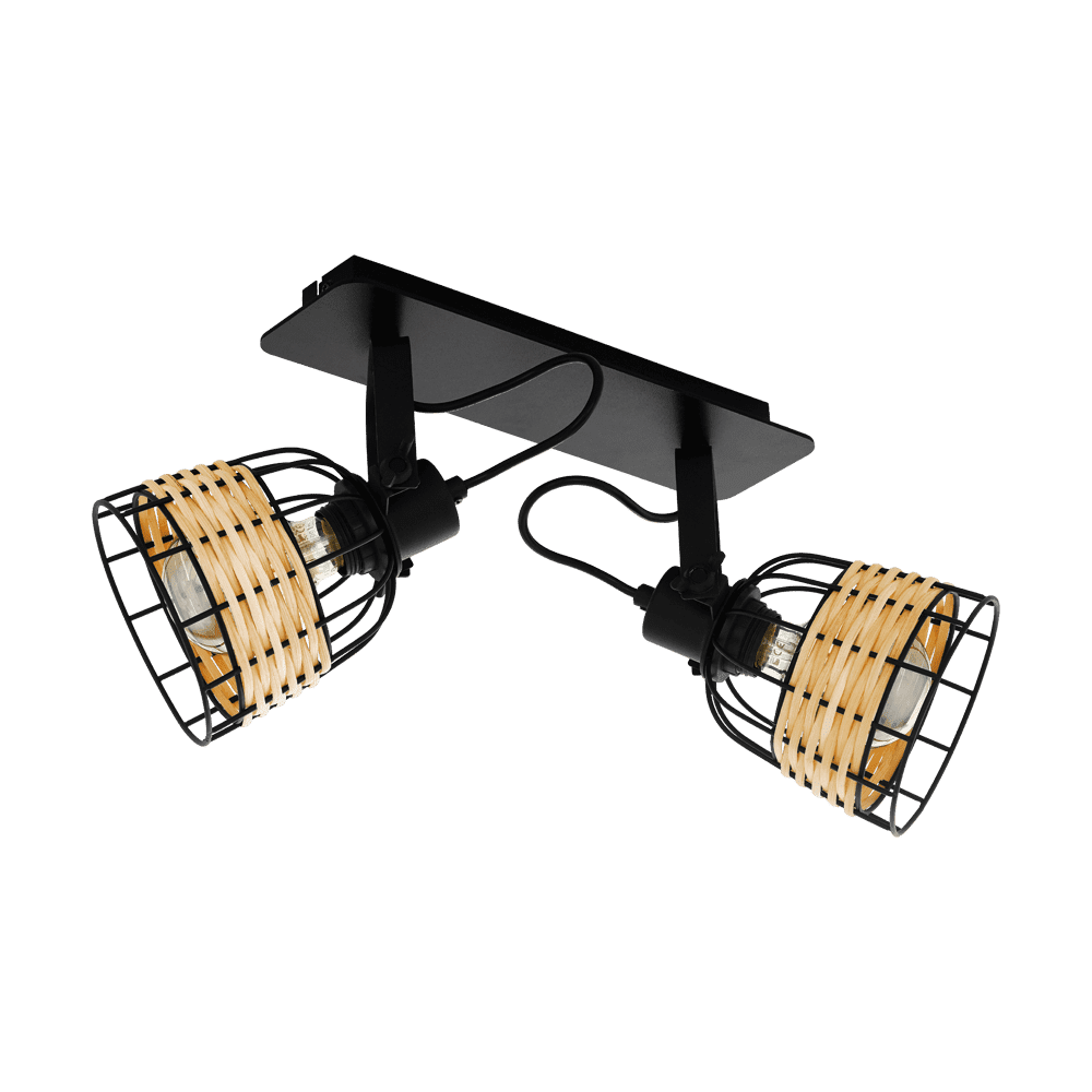 Eglo Dubbele rotan spotAnwick 1 - 43325