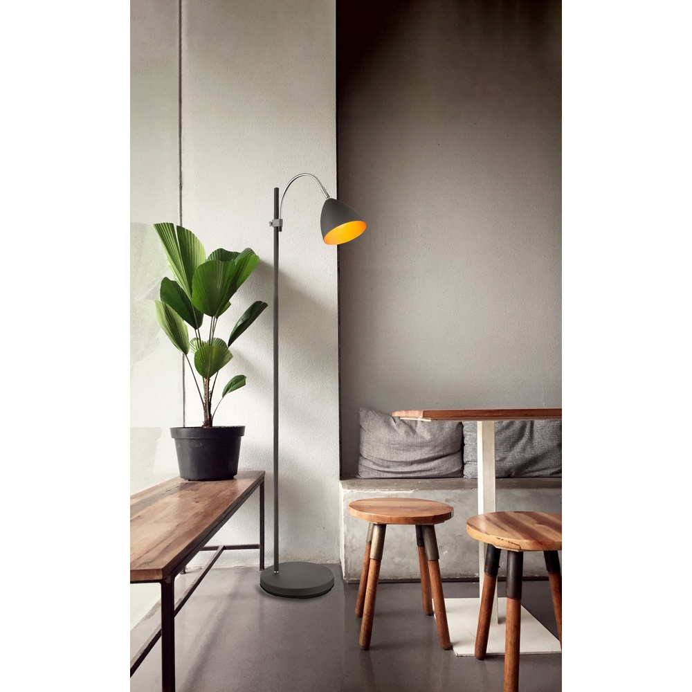 Globo Design vloerlamp Archibald antraciet - 24858S
