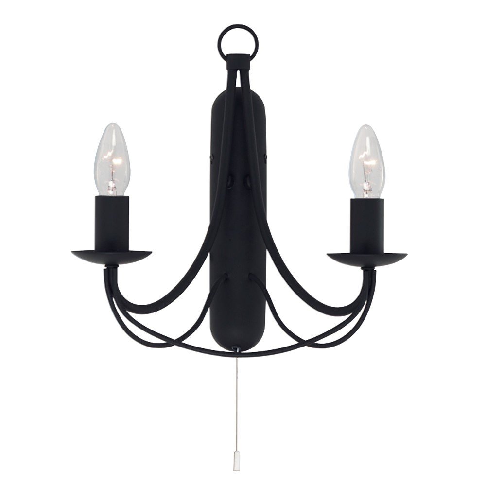 Searchlight Zwarte wandlampMaypole - 6342-2BK