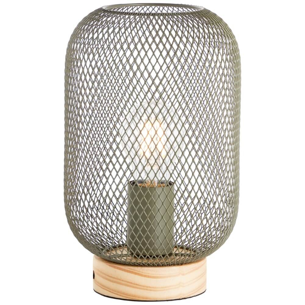 Brilliant Groene tafellampGiada met hout - 99108/74