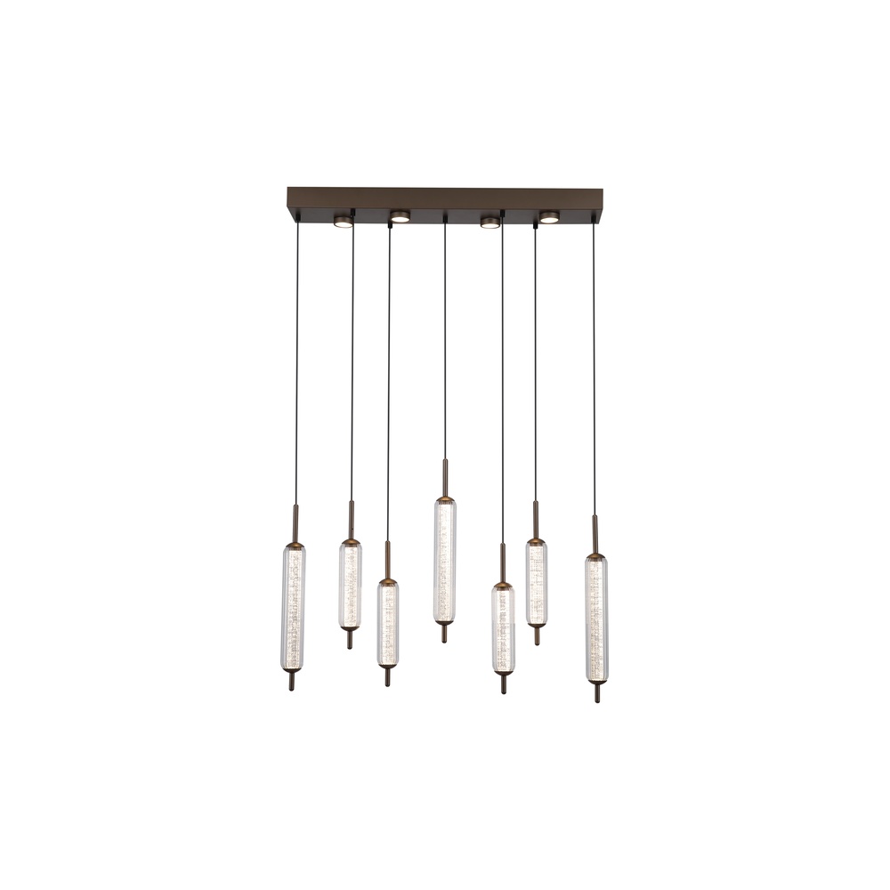 Searchlight Unieke hanglampCattail 7-lichts bubbel glas - 76210-7CL