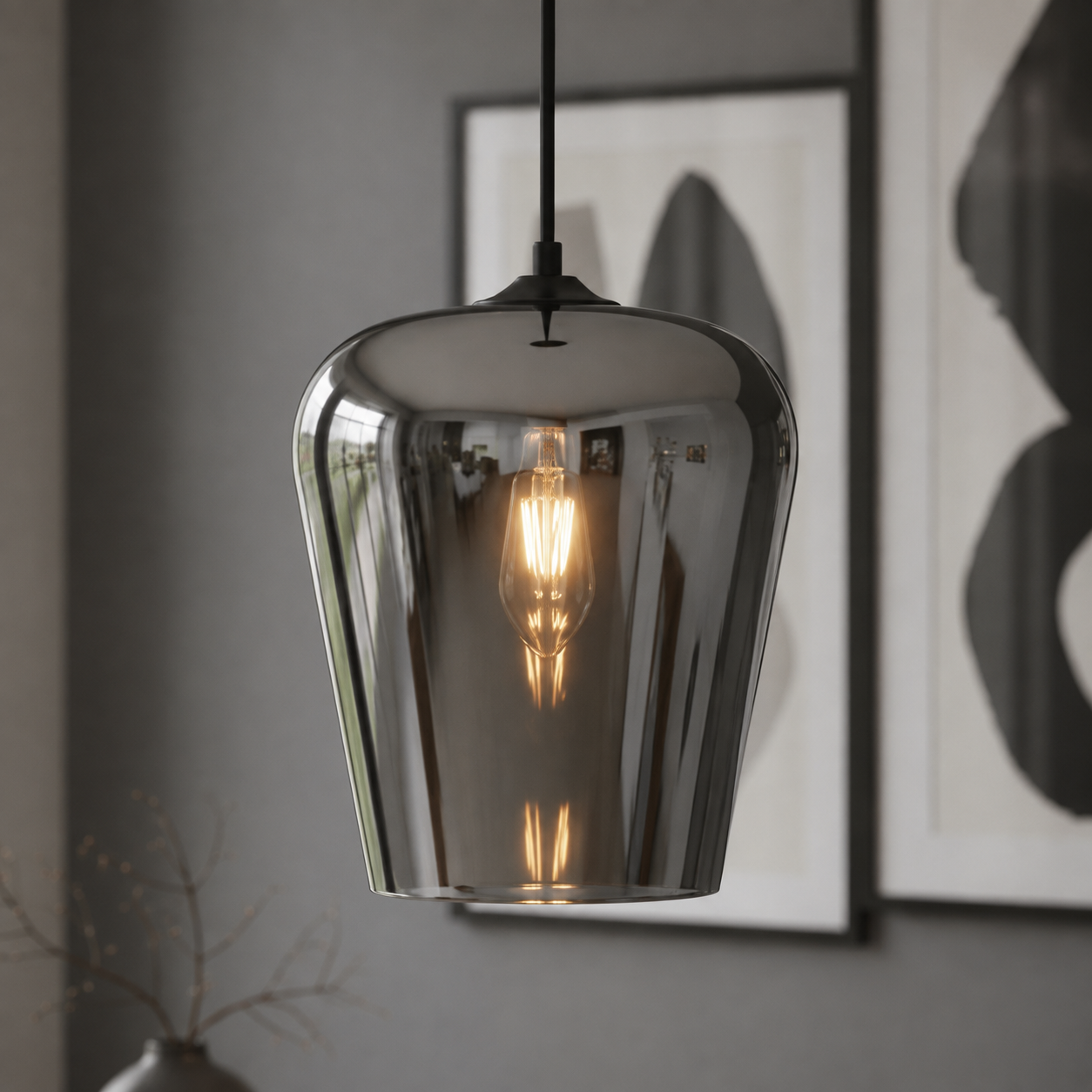 Artdelight Hanglamp Tombo titan glas Ø 23cm - HL TOMBO-23