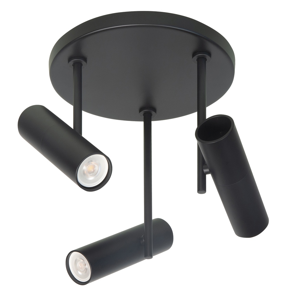 Highlight Zwarte spotTrend 3-lichts rond - S7532.01