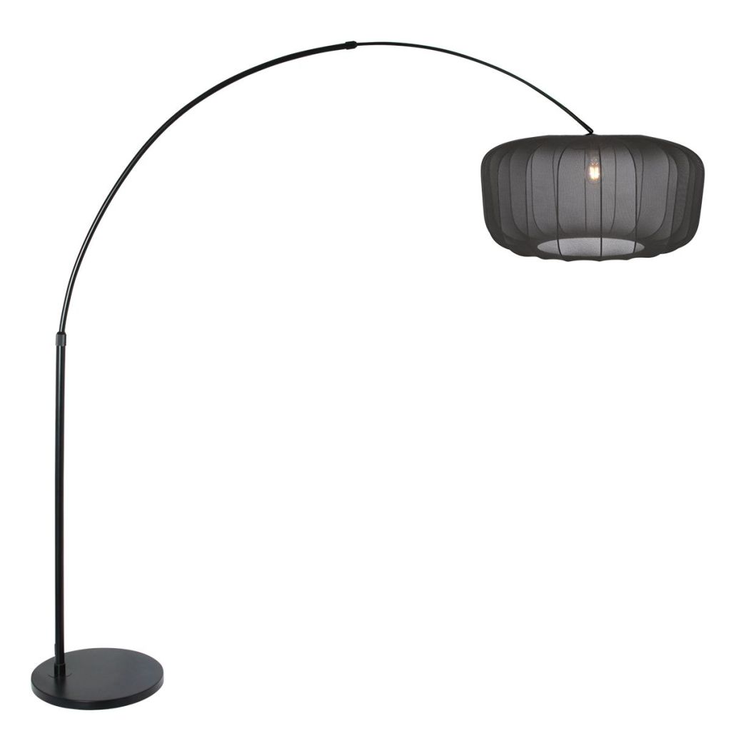 Steinhauer Zwarte booglampVela Lino met zwarte kap Ø60cm - 4565ZW