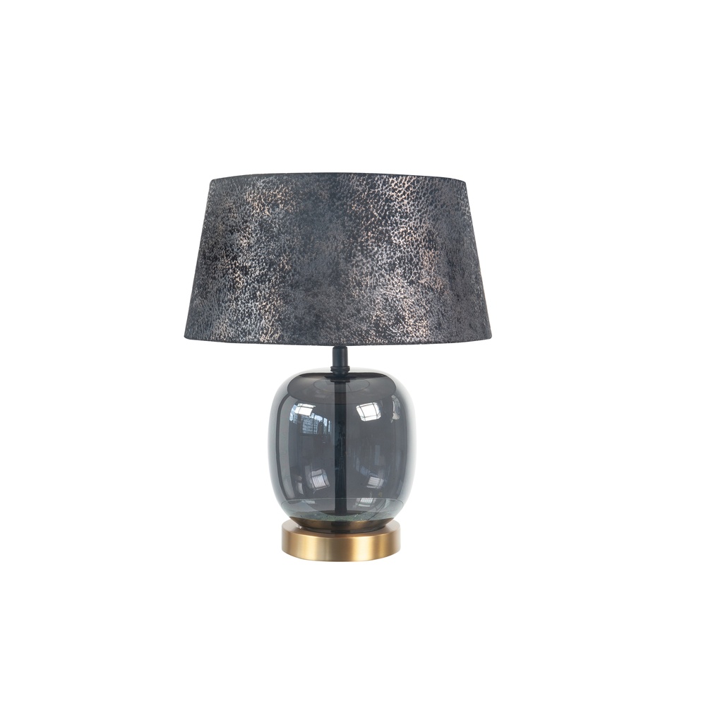 Highlight TafellampBellini messing met smoke glas Ø 30cm - T1172.38 + O4452.21