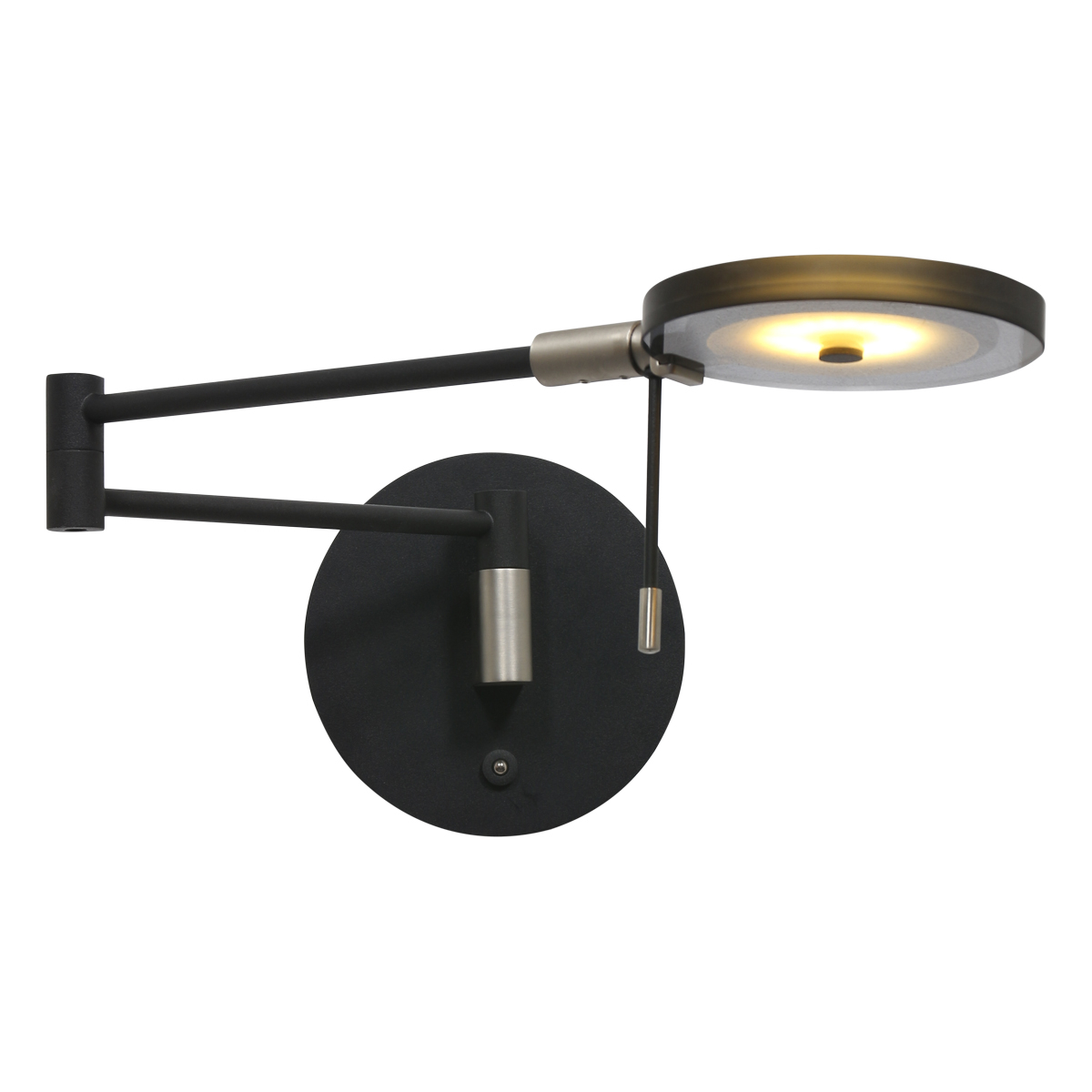 Steinhauer Led wand leeslampTuround 10w - 2700K - 62cm zwart smoke glas - 2734ZW
