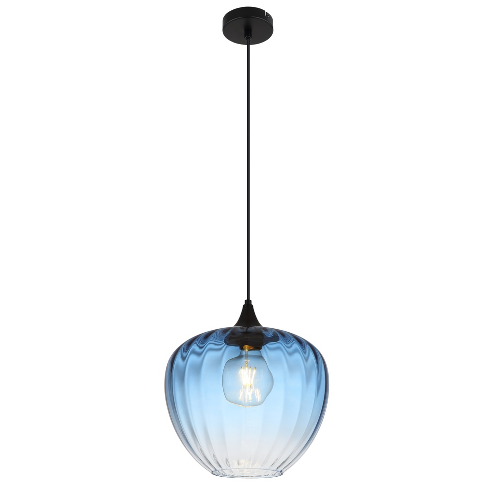 Globo Hanglamp Sander blauw glas - 15748H1B