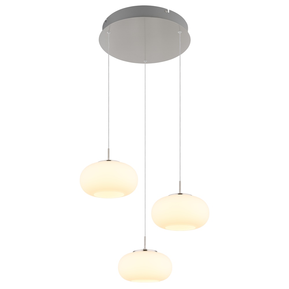 Globo Design hanglamp Quintara 3-lichts nikkel - 15744-3HN
