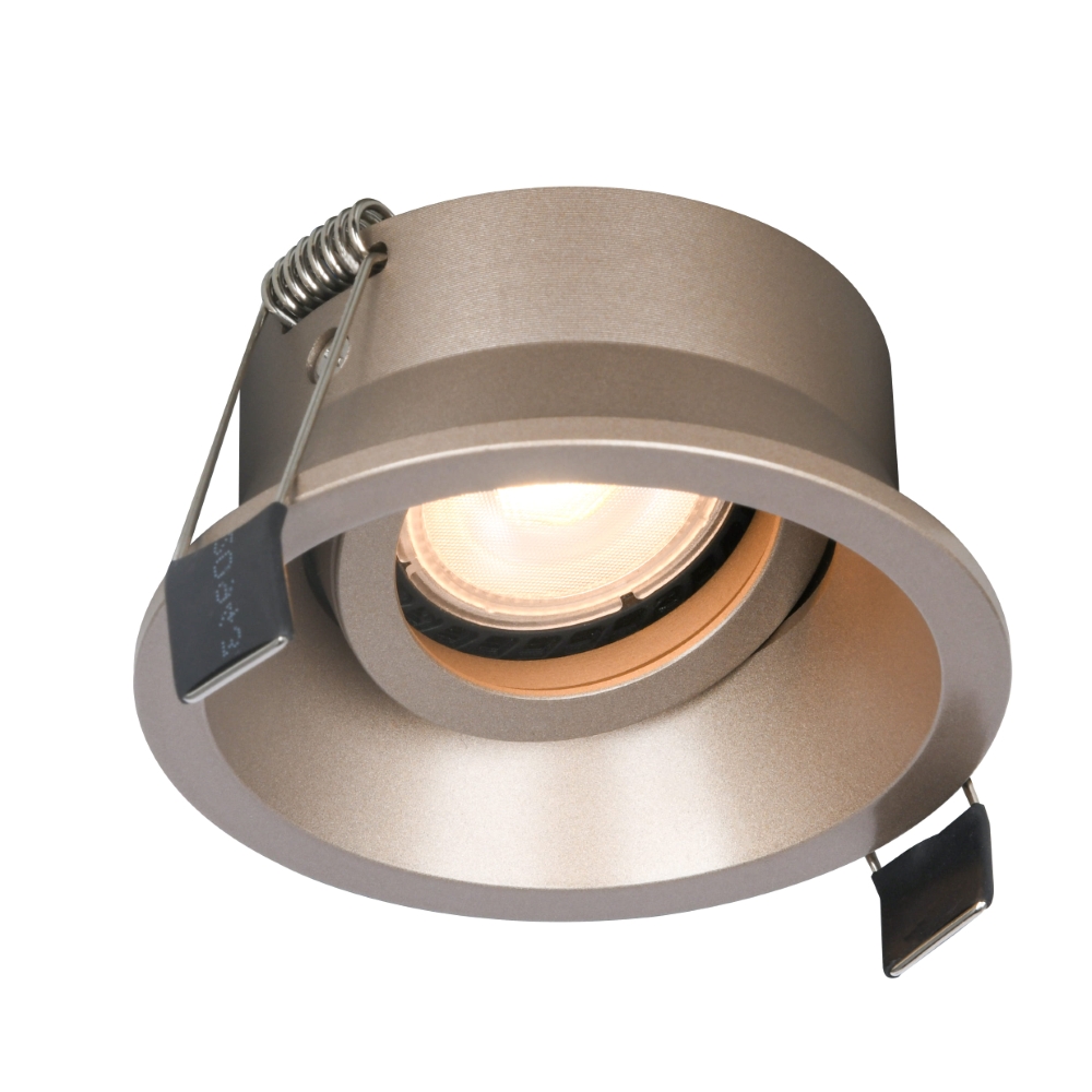 Ronde inbouwspot Roura champagne