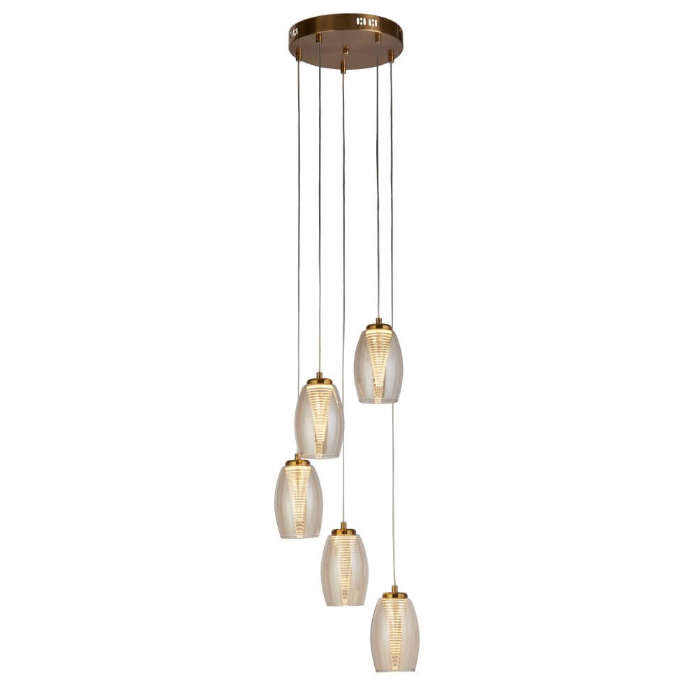 Searchlight 5-lichts hanglamp Cyclone brons - 97291-5CP
