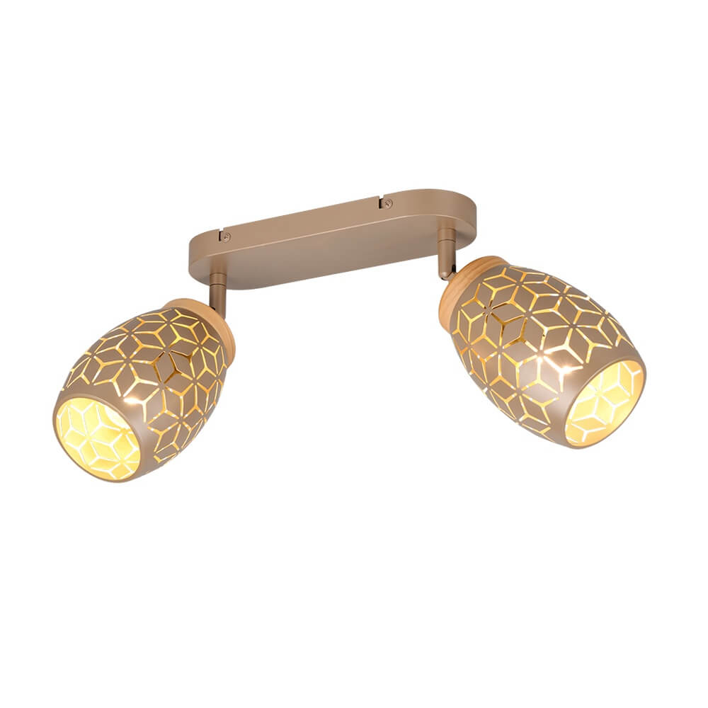 Trio 2-lichts opbouwspot Bidar koffiebruin - R81572065