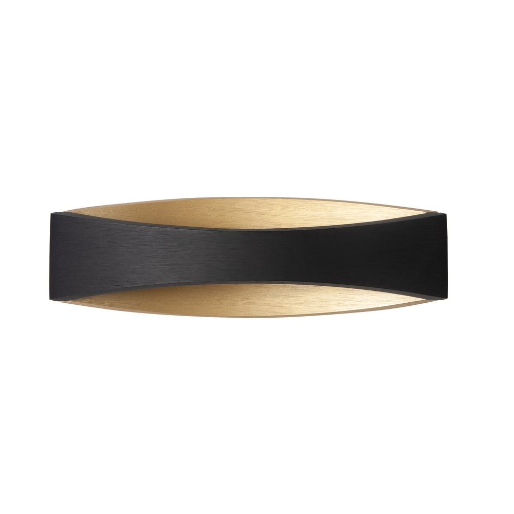 Highlight Strakke wandlamp Medusa 25cm zwart en goud - W3650.38