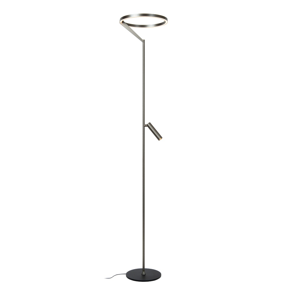 Premium by Lucide Strakke vloerlamp met leeslampApplause geborsteld metaal - led - 23700/20/15
