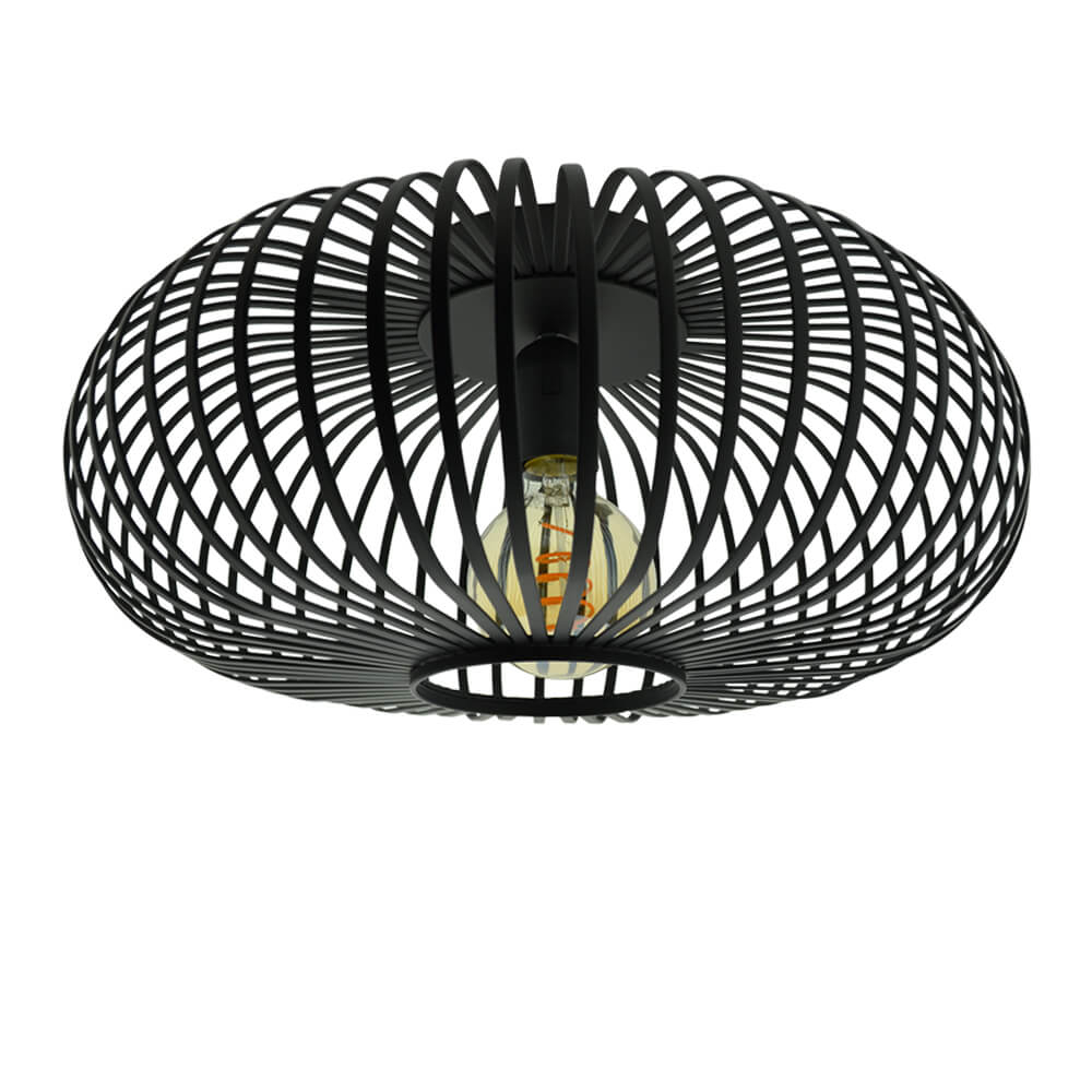 Lyora Zwarte plafondlamp Gabbia Rond Ø 40cm - P115
