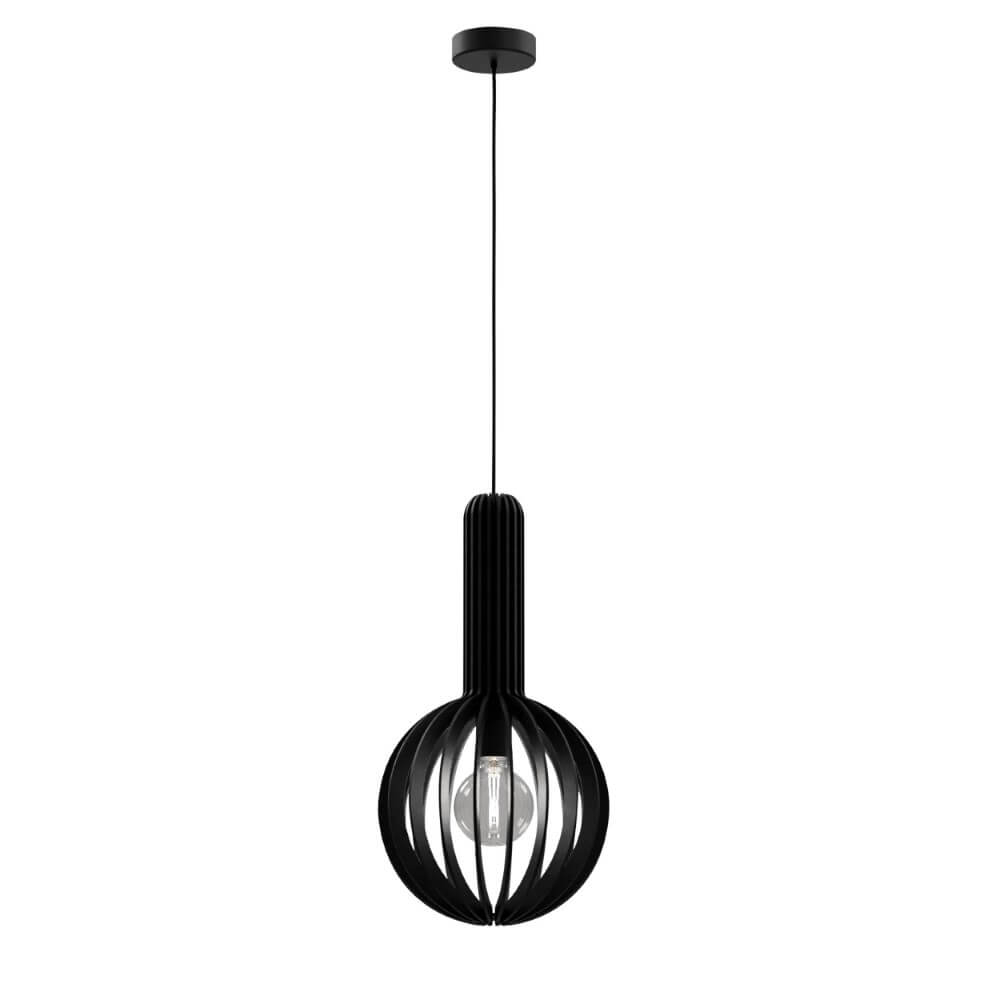 Eglo Zwart houten hanglamp Velasco Ø 31cm - 900153