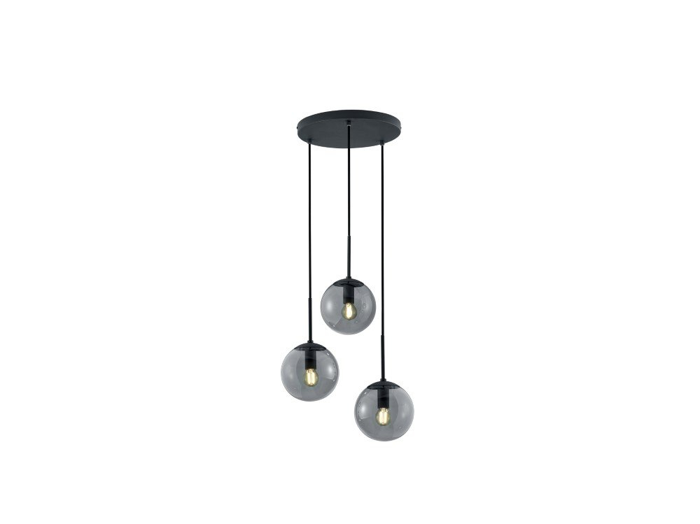 Trio Vide hanglampBalini zwart met smoke glas - 308590342