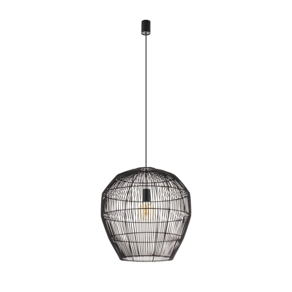 Lyora Rotan hanglampHaiti M Ø 50cm zwart - 11167