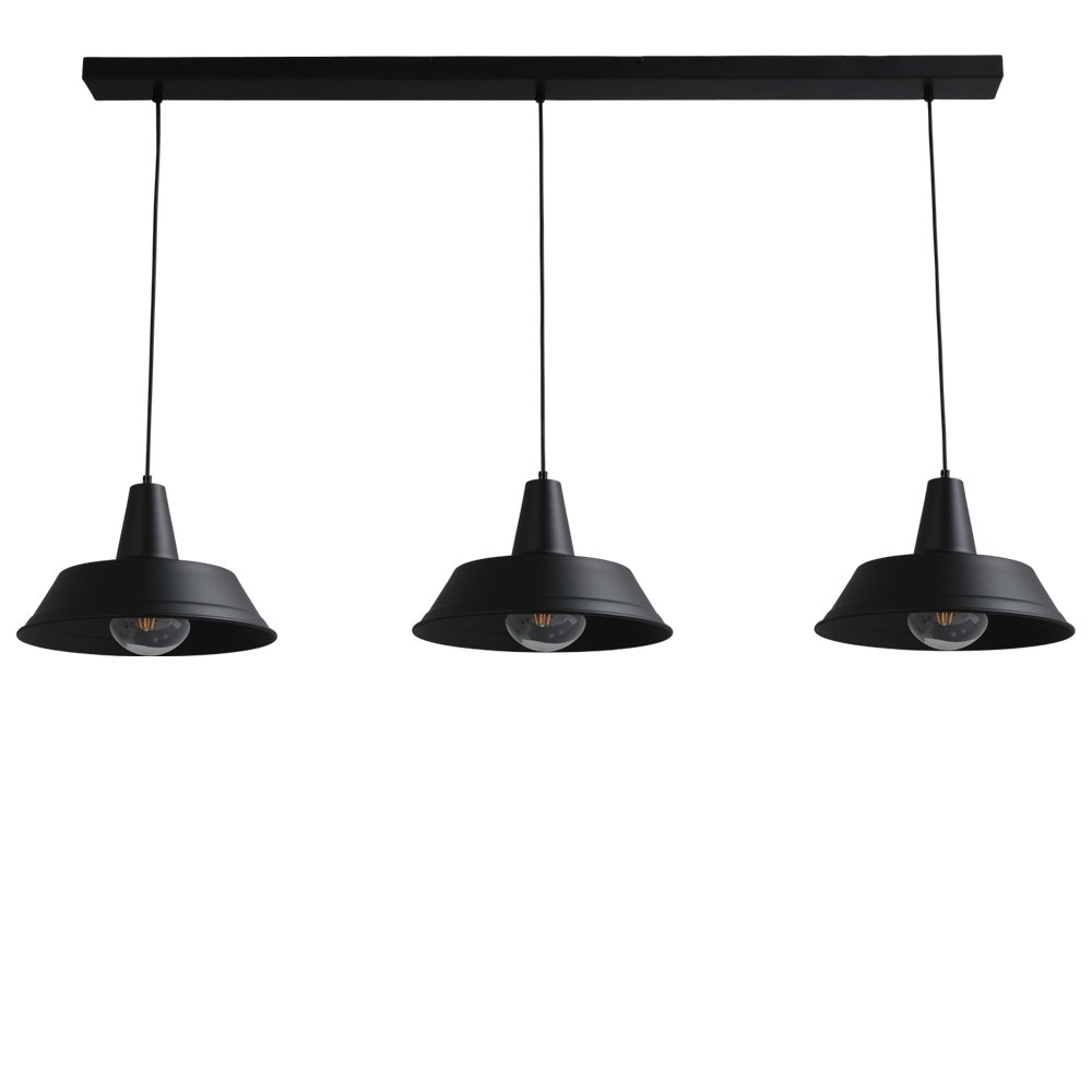 Masterlight Zwarte vintage eetkamer lampIndustria 3x35 - 2546-05-05-S-130-3