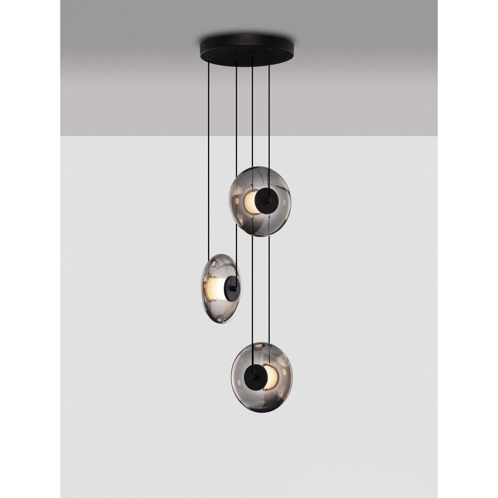 Lyora Unieke hanglampBallet zwart 3-lichts rond - 9416946