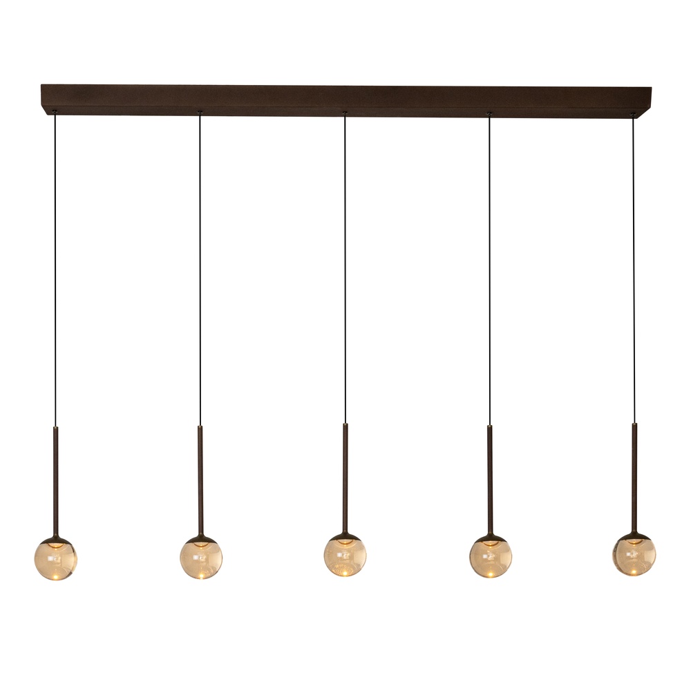 Premium by Lucide 5-lichts hanglampCalina met amber bollen - 24406/36/96