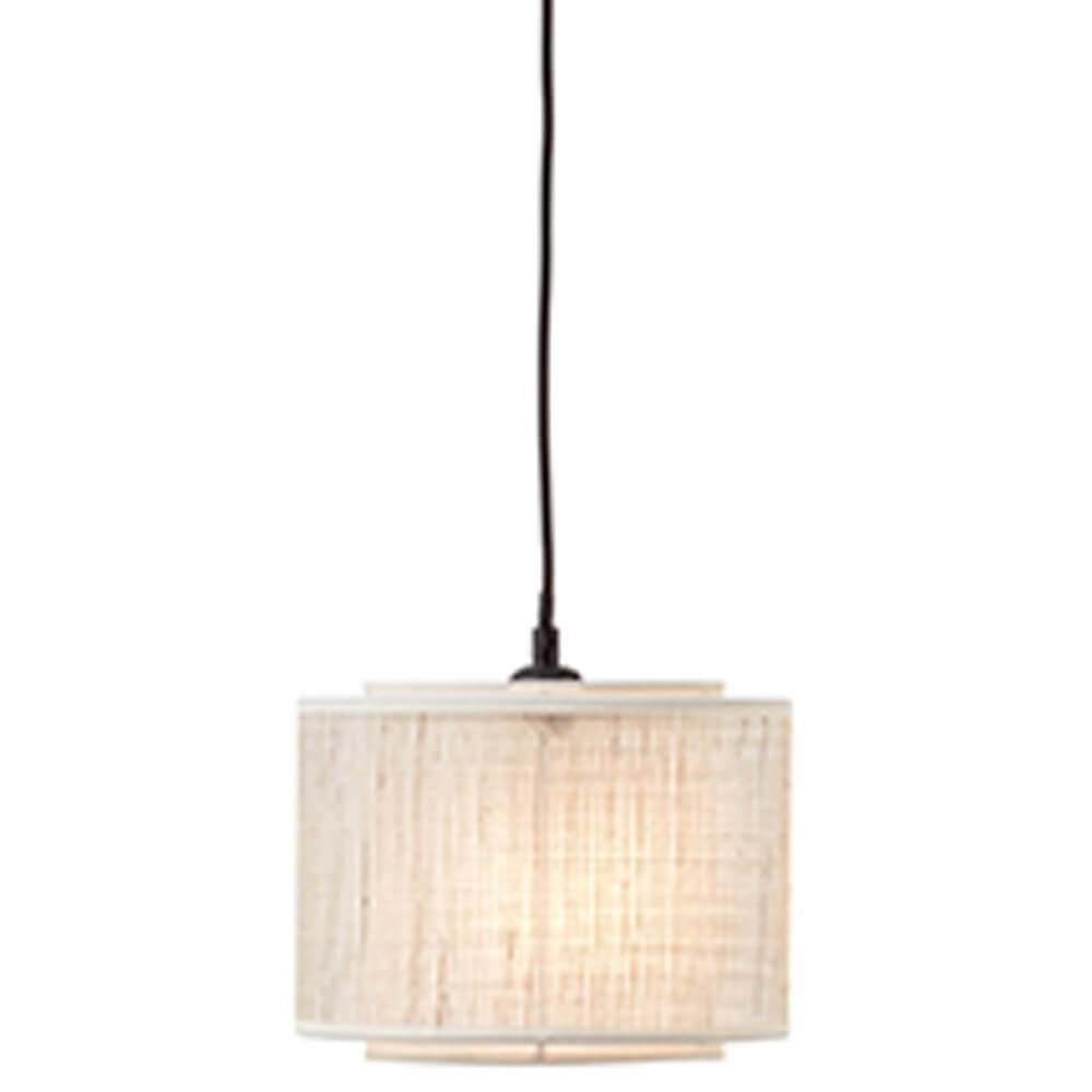 Brilliant HanglampOdar zwart met zandkleur lampenkap - 99481/09