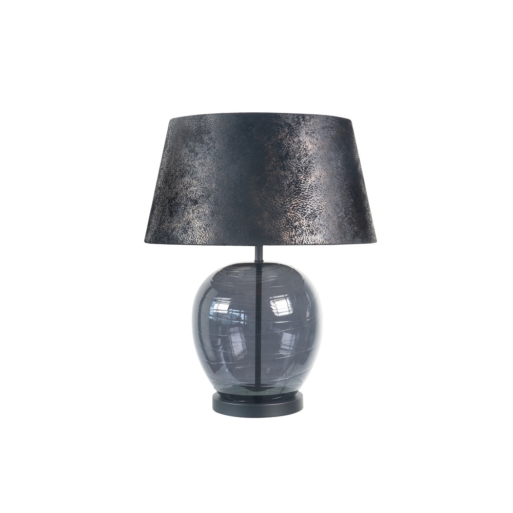 Highlight TafellampApple zwart met smoke glas Ø 45cm - T1343.01 + O4455.21
