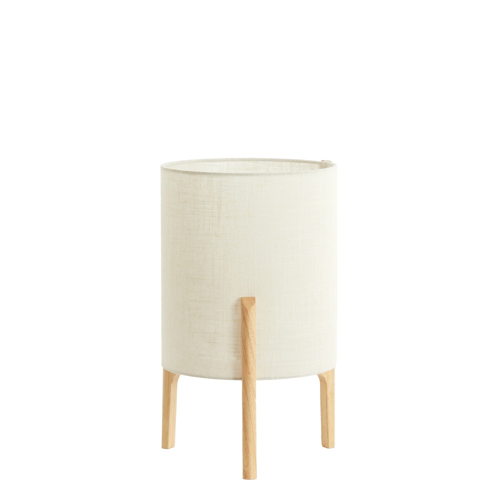 Light & Living Schemerlamp Litto Ø 28cm - houtlook met naturel linnen - 1894488