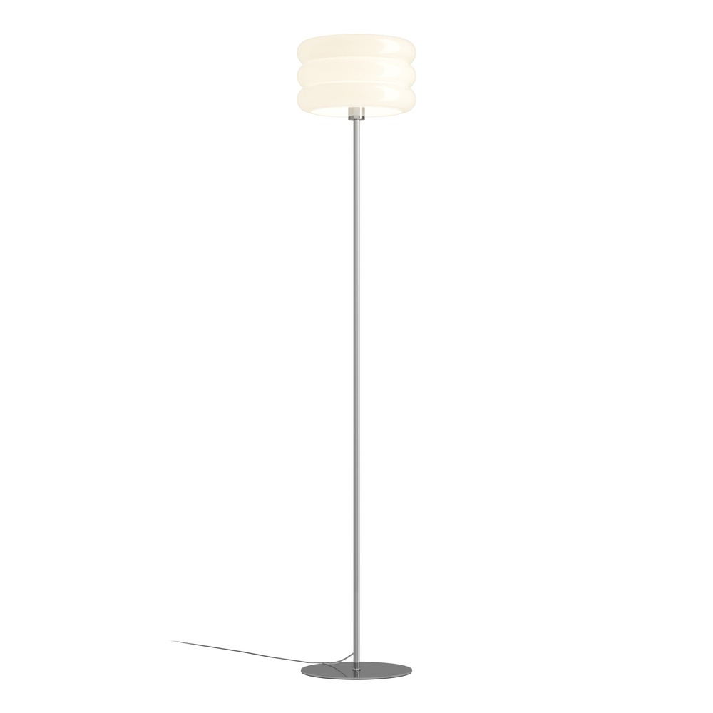 Design vloerlamp Tortora chroom met wit Ø 30cm