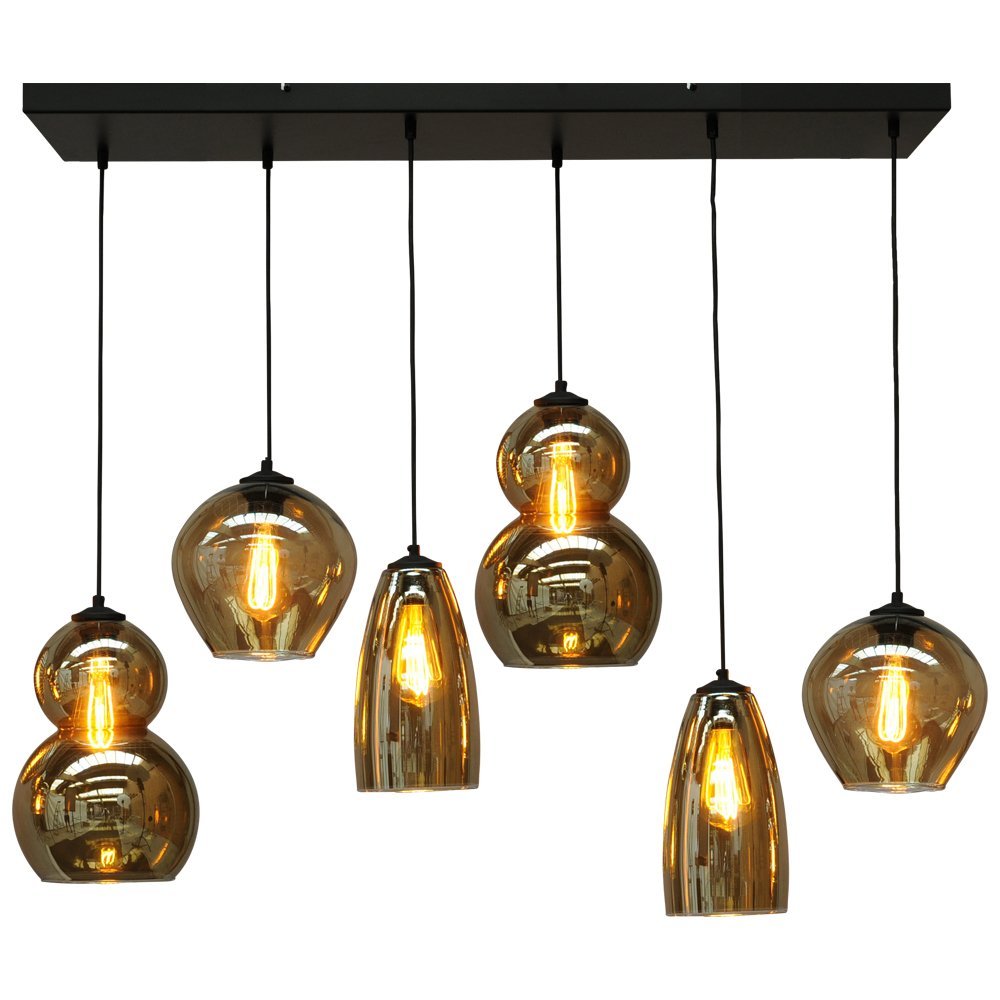 Masterlight Glazen eetkamer hanglamp Quinto 6 - 2261-05-100-25-05-6