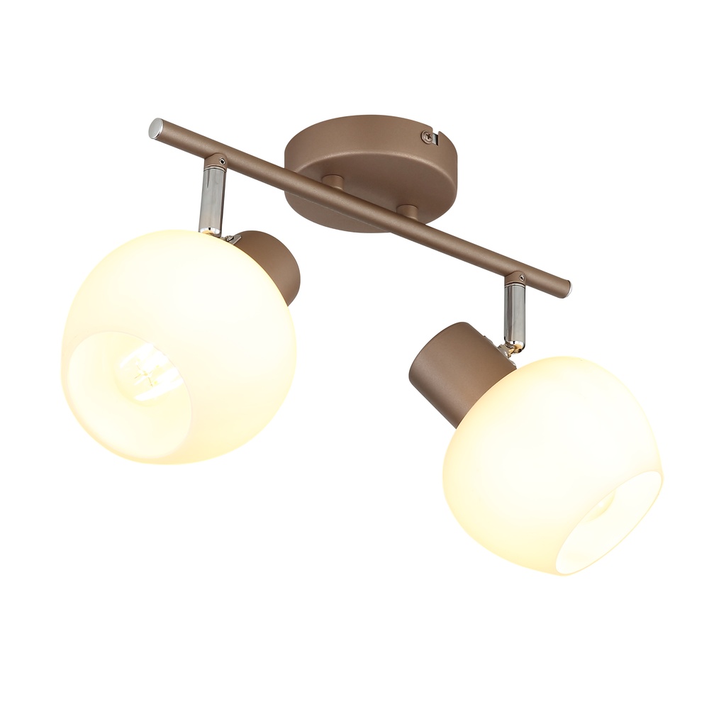 Globo PlafondlampEileen 2-lichts koffie bruin - 54662-2