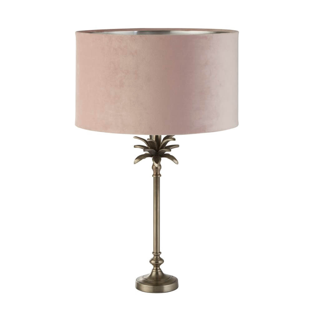 Searchlight TafellampPalm goud met roze kap - EU81210PI