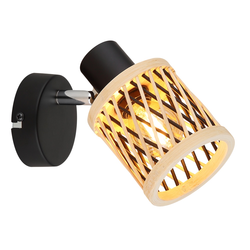 Globo Wandlamp Mali zwart met kapje - 81050108